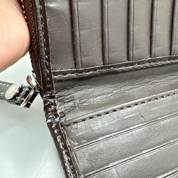 COACH Brown Signature Canvas Wallet - Picture 6 of 11